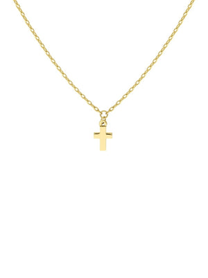 Tiny Cross Necklace 14K
