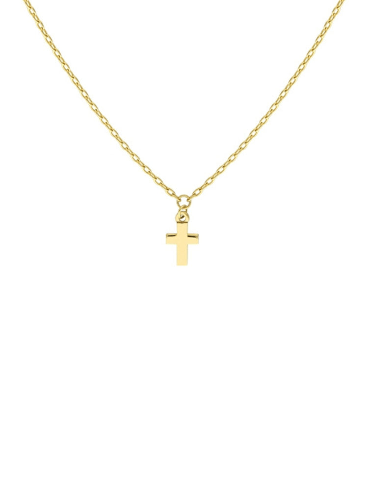 Tiny Cross Necklace 14K