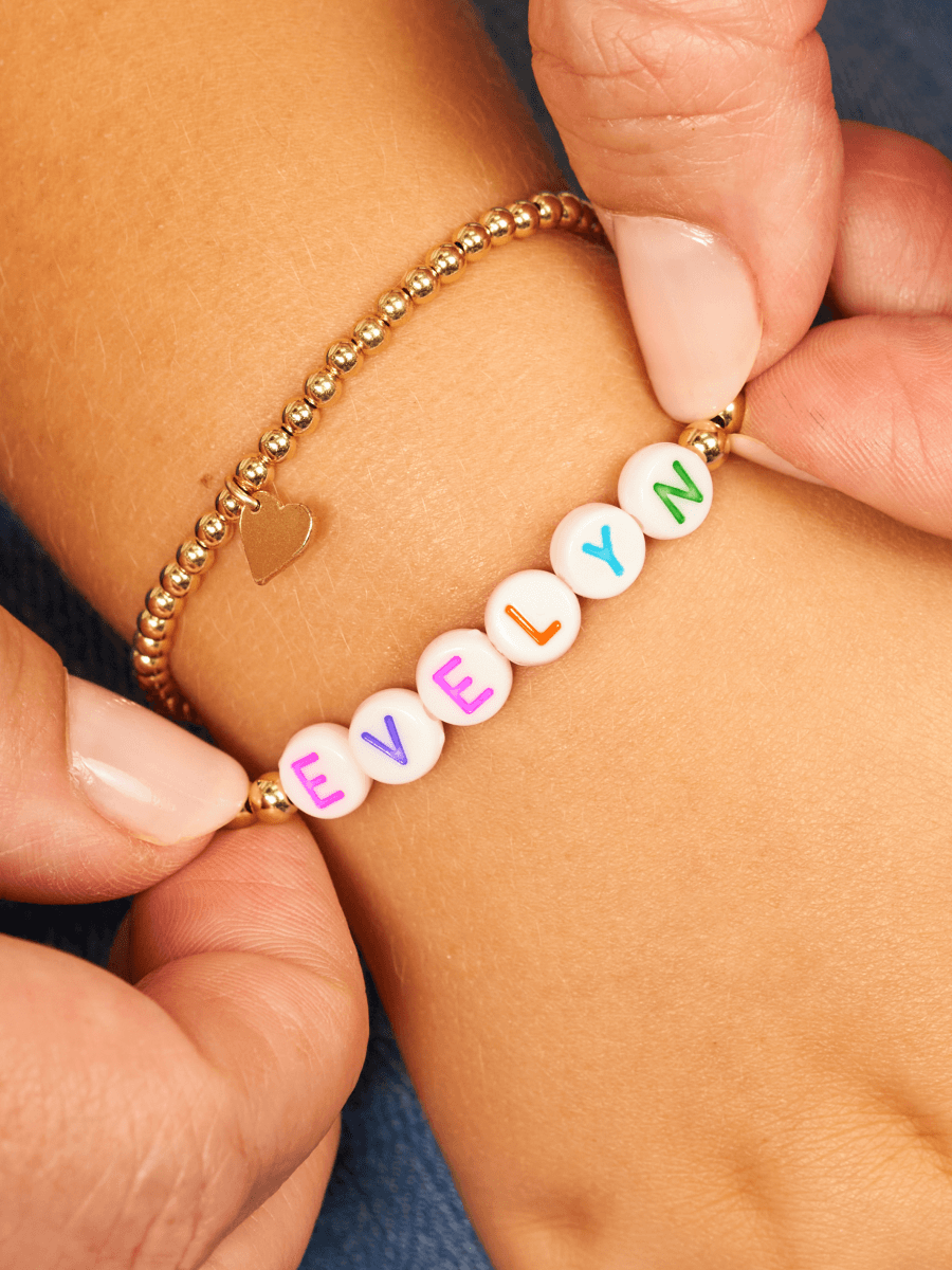Kids name bracelet clearance