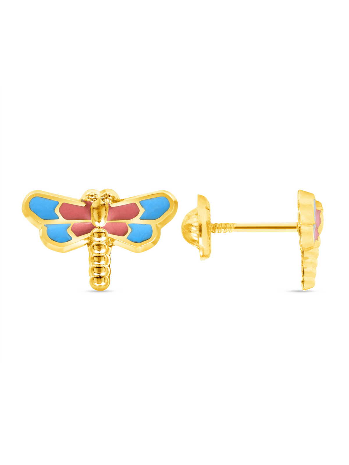 Kid dragonfly earrings on a white background 