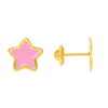 Kid Enamel Pink Star Stud Earring 14K - LeMel
