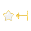 Kid Enamel White Star Stud Earring 14K - LeMel
