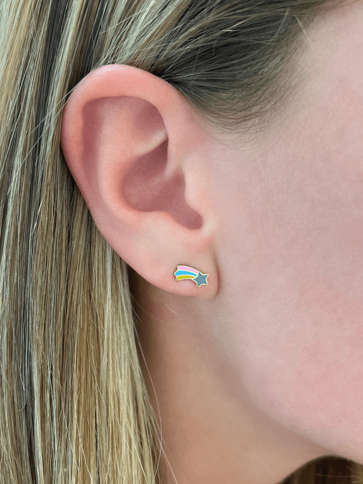 Kid Over the Rainbow Stud Earrings 14k - LeMel