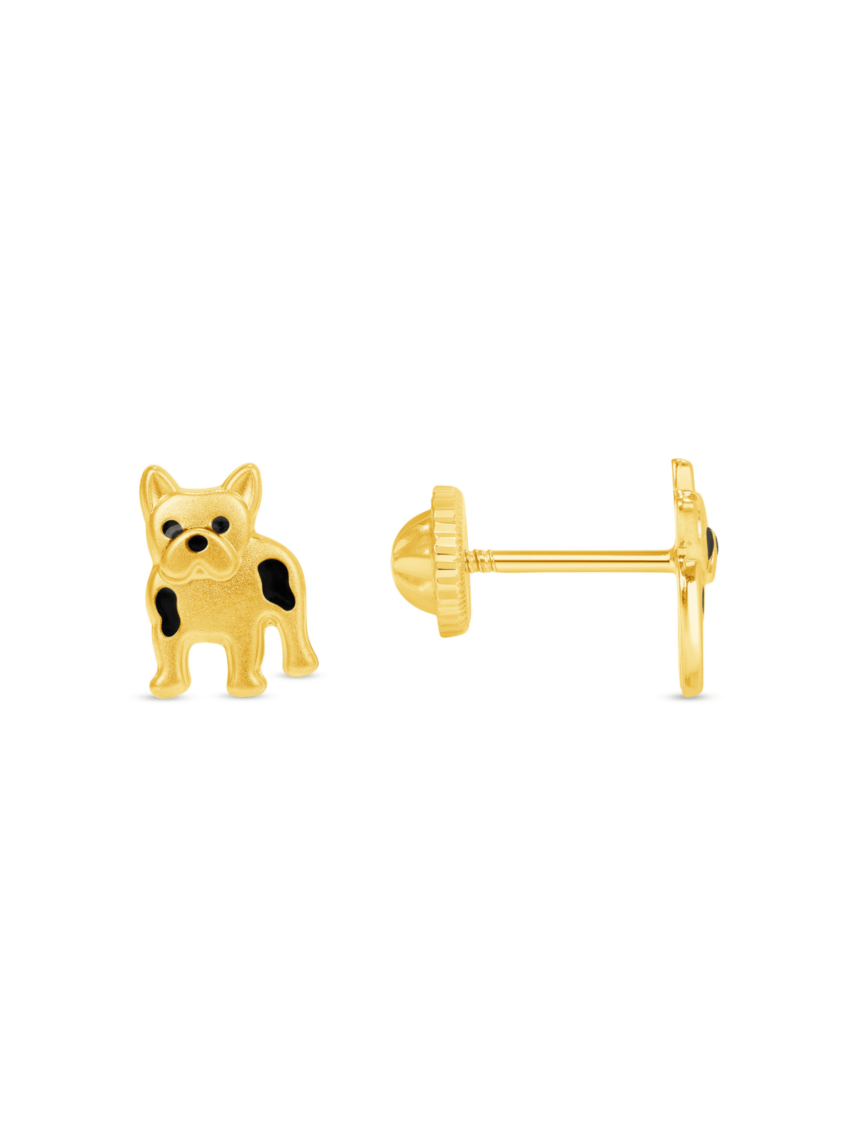 Kid Pug Puppy Stud Earrings 14K - LeMel