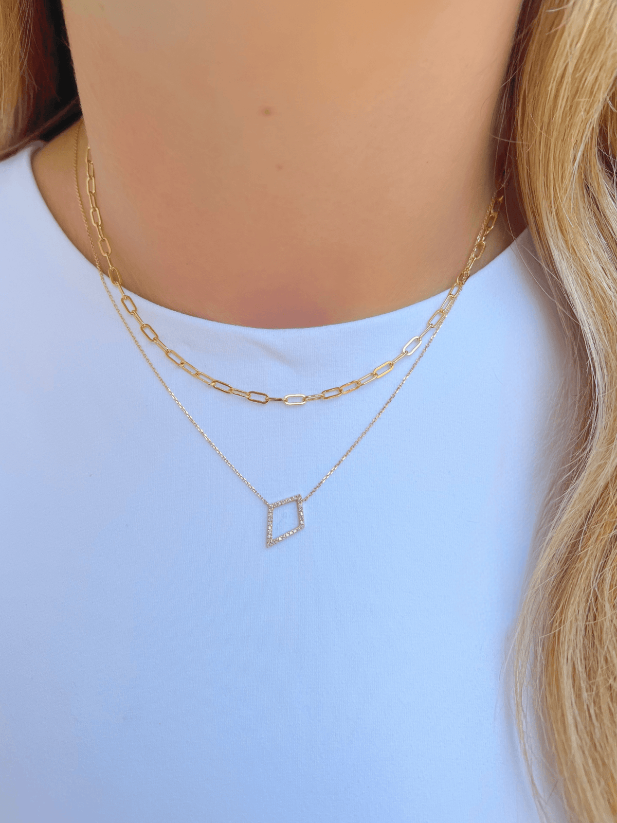 Kite Diamond Necklace 14K - LeMel