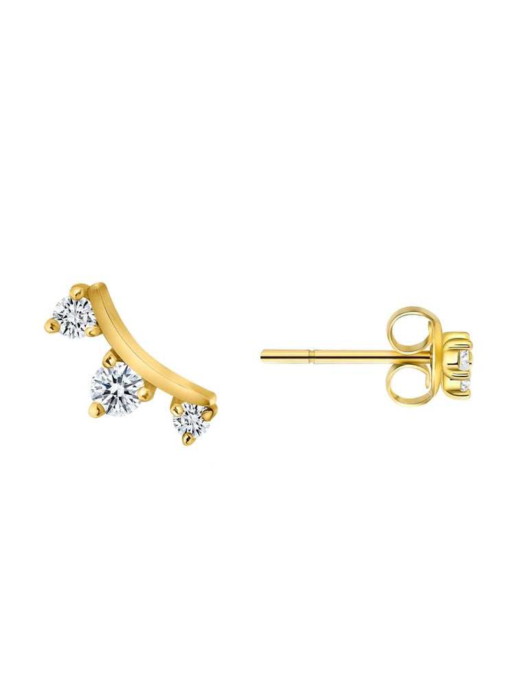 Trio Diamond Stud Earring 14K