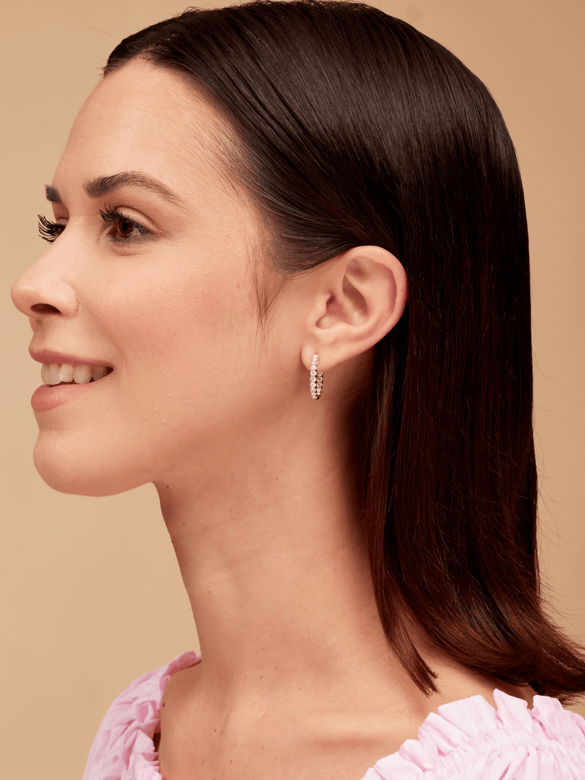 LeMel Signature Diamond Hoop Earrings 18K - LeMel