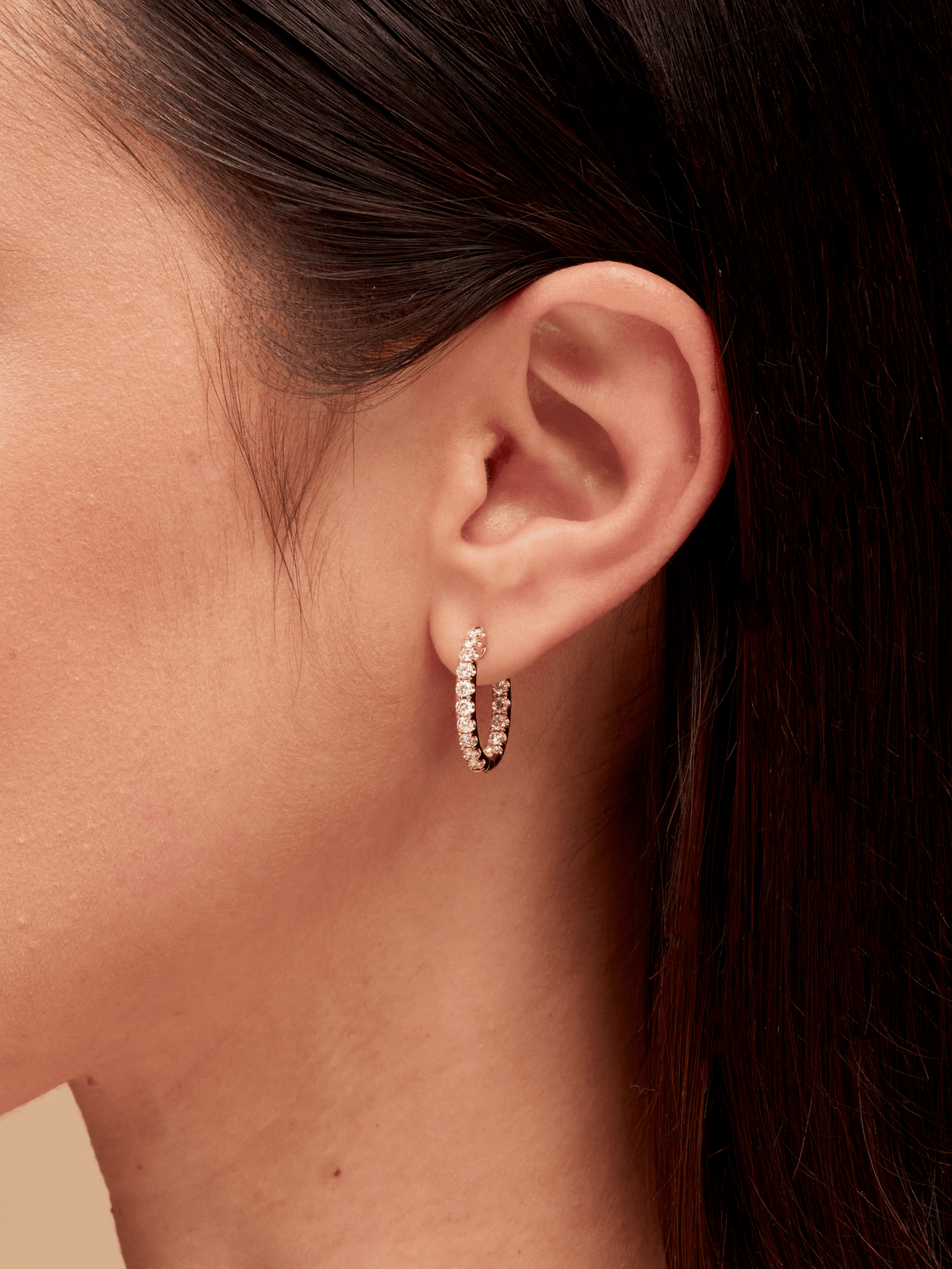 LeMel Signature Diamond Hoop Earrings 18K - LeMel