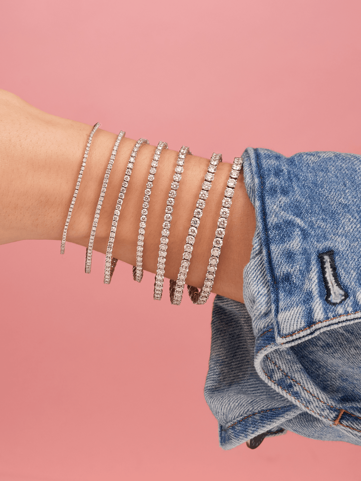 Diamond tennis bracelets 14K white gold 