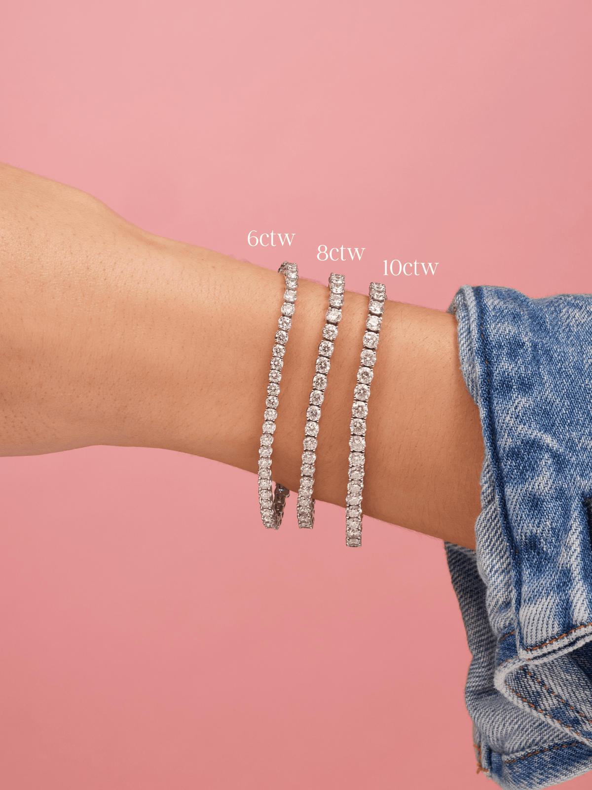 Diamond tennis bracelets 14K white gold 