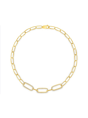Lisa Diamond Paperclip Bracelet 14K