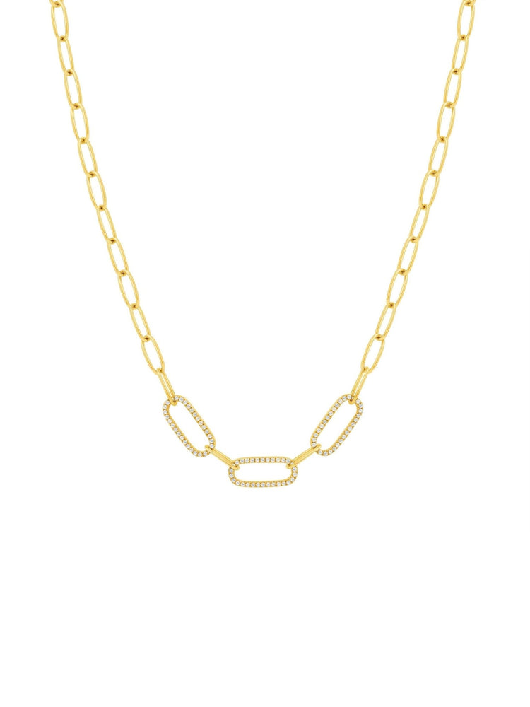 Lisa Diamond Paperclip Necklace 14K