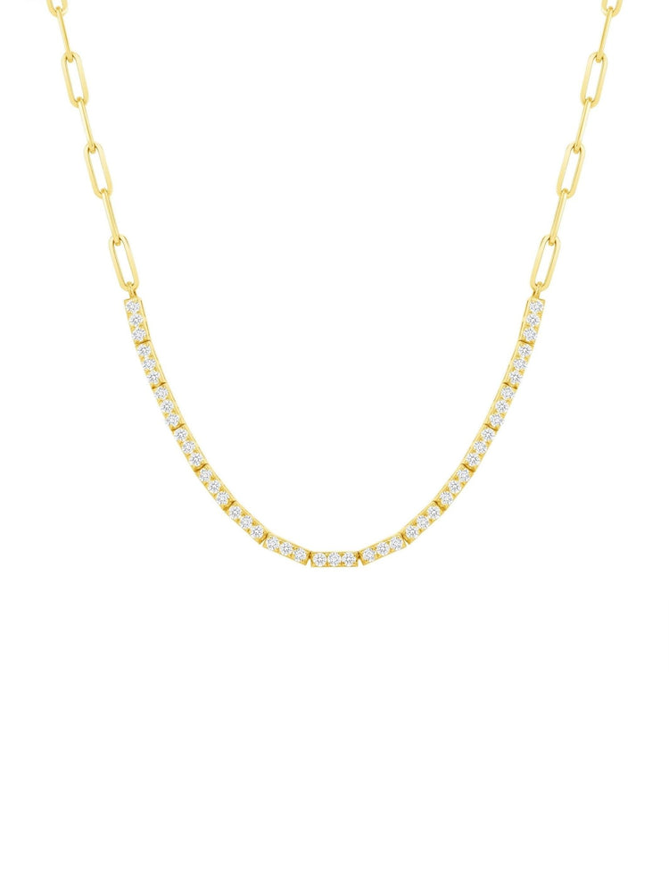 Diamond Treasures® 14K White Gold 2.38ctw Diamond Station Paperclip Necklace  - ShopHQ.com