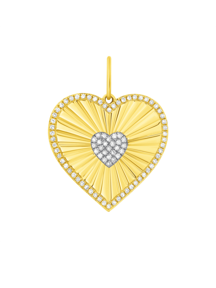 Lola Gold Diamond Heart Charm 14K - LeMel