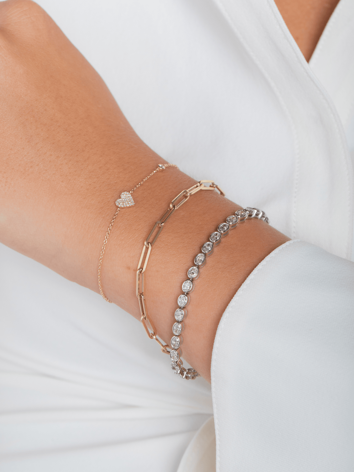 Lovely Diamond Heart Bracelet 14K - LeMel