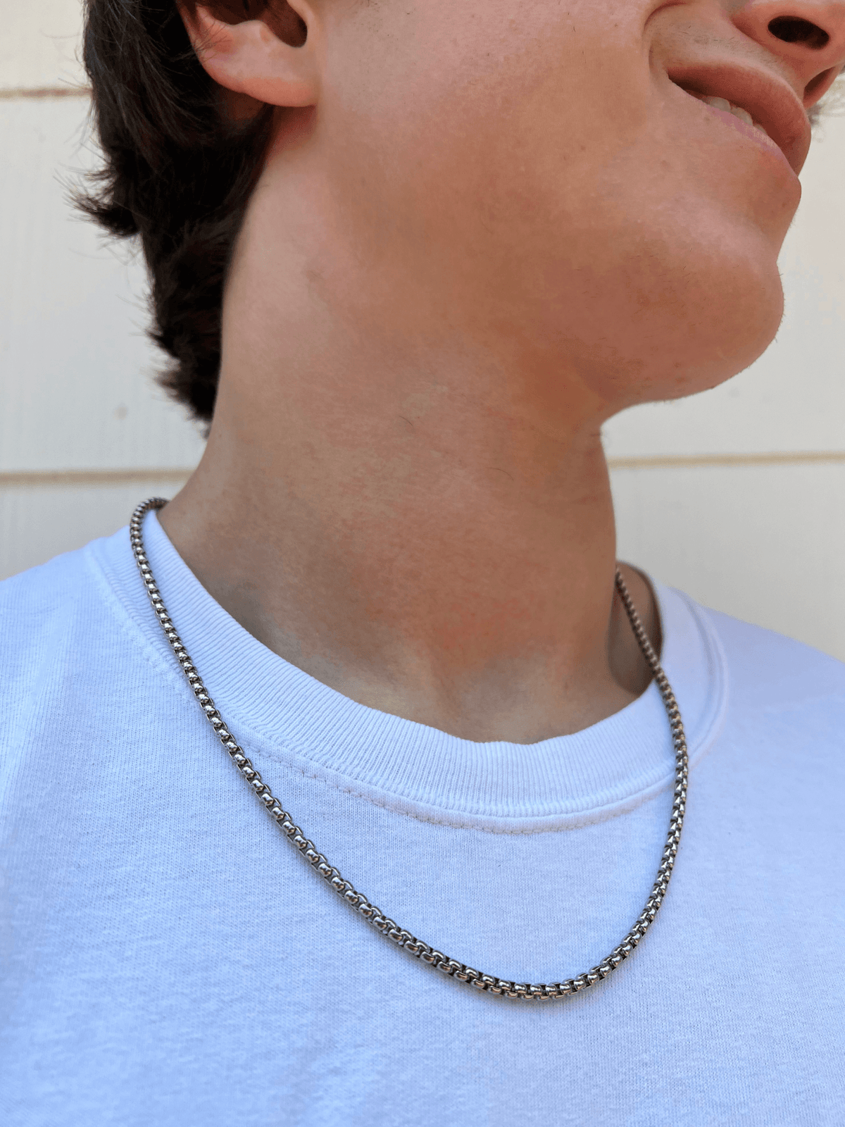 Men's Silver Box Chain Necklace - LeMel