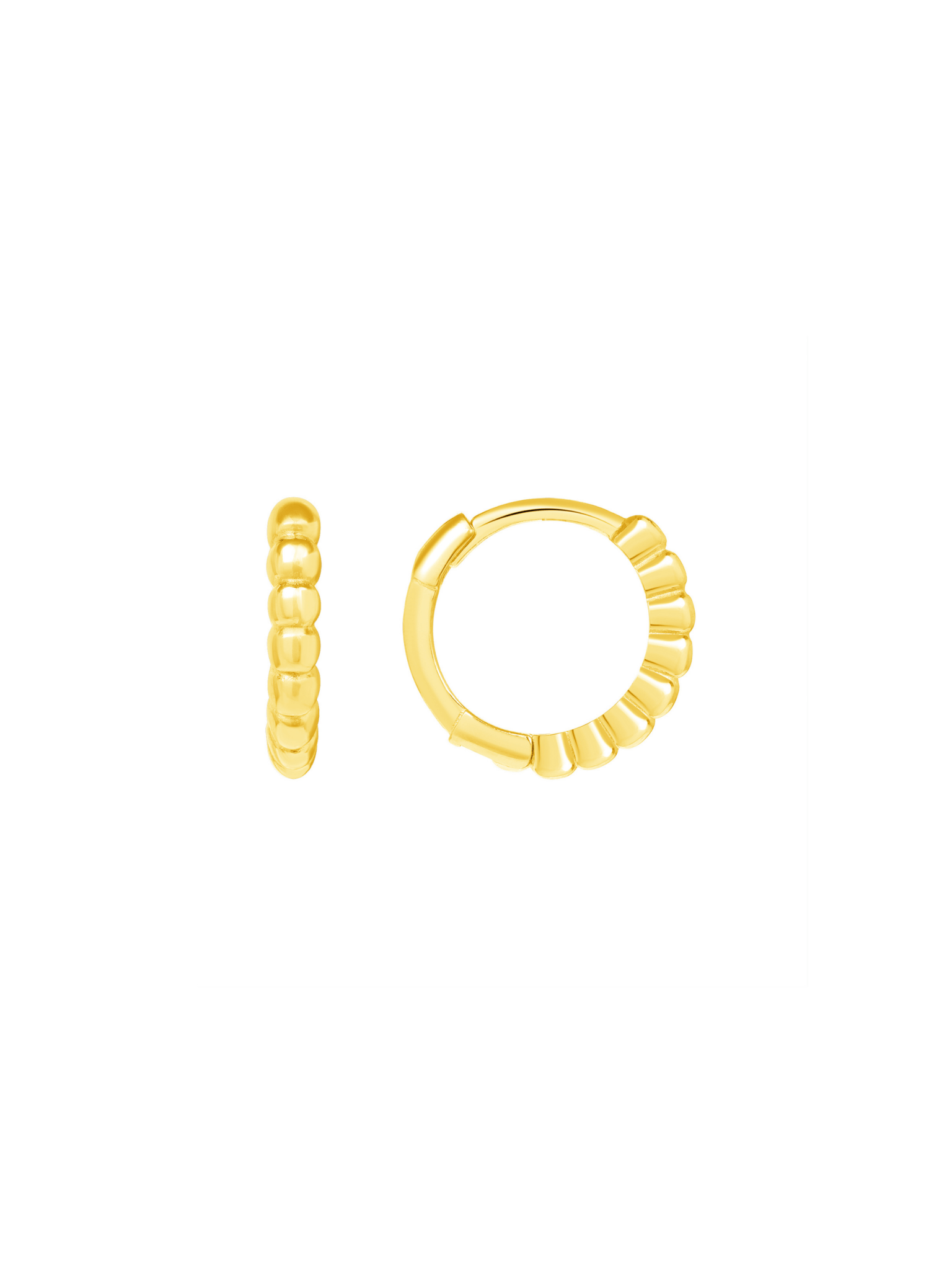 Mini Beaded Huggie Earring 14K - LeMel
