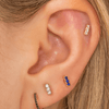 Mini Blue Sapphire Bar Stud Earring 14K - LeMel