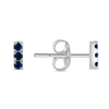 Mini Blue Sapphire Bar Stud Earring 14K - LeMel