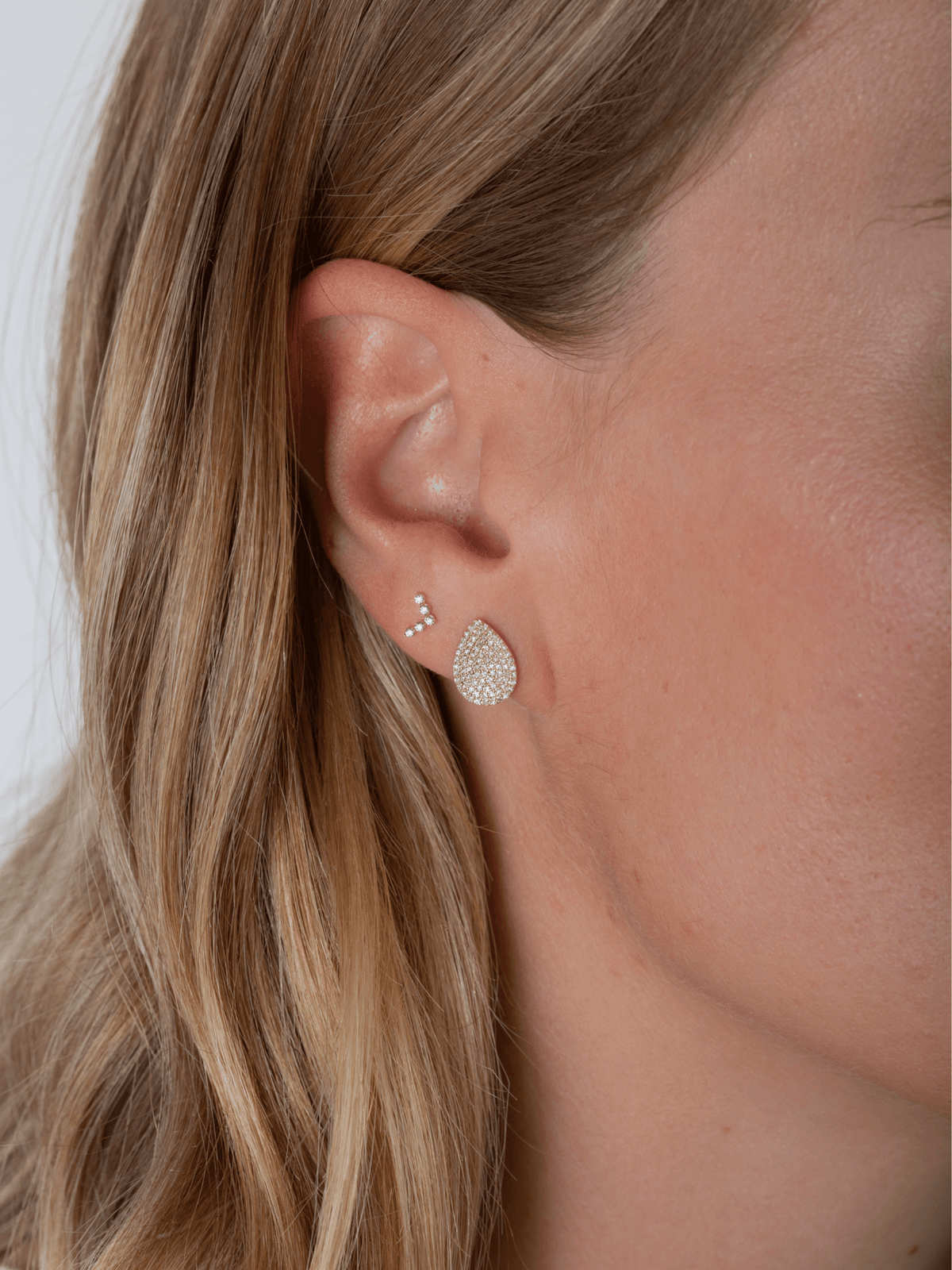Mini Boomerang Diamond Stud Earring 14K - LeMel