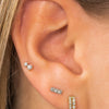 Mini Diamond Bar Stud Earring 14K - LeMel