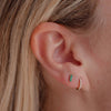 Mini Emerald Bar Stud Earring 14K - LeMel