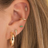 Mini Emerald Bar Stud Earring 14K - LeMel