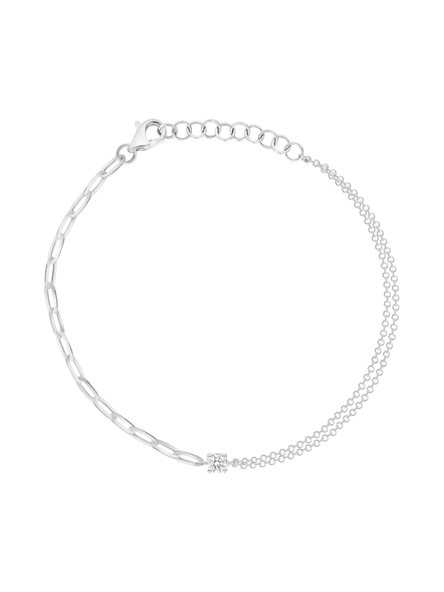 Mixed Chain Diamond Bracelet 14K - LeMel