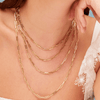 14K gold paperclip chain necklaces in 16" 18" 20" and 24"