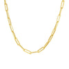14K gold paperclip chain necklace on white background