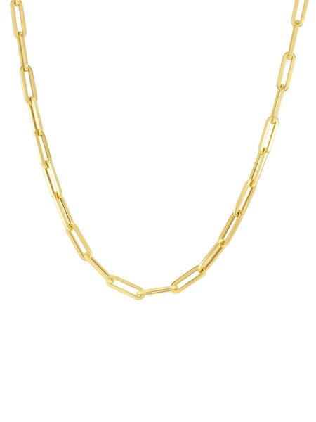 Paperclip 'M' Chain Necklace 14K Gold