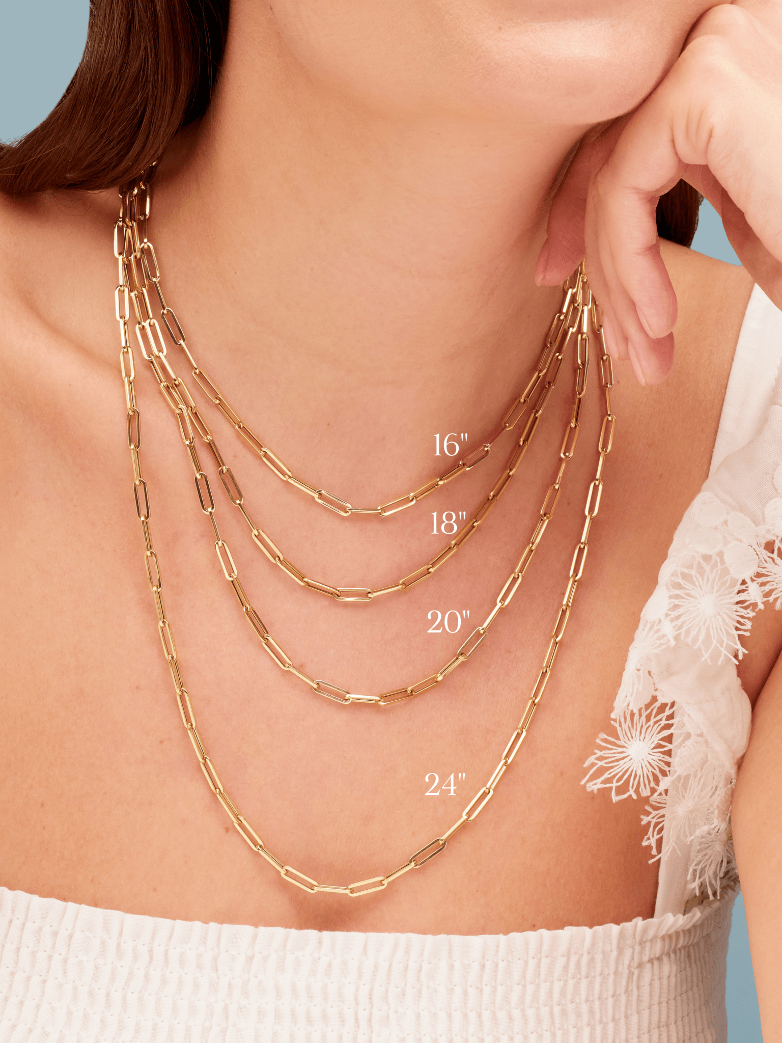 Paperclip Necklace in 14K Yellow Gold | 14ct Gold Paperclip Chain –  RachelGalley