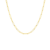 Small paperclip chain necklace on white background