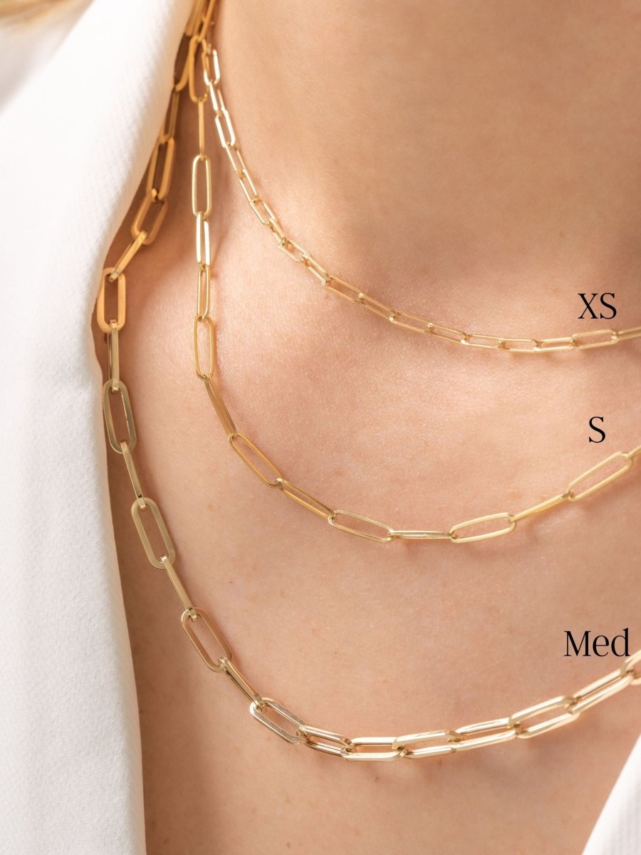 Paperclip 'S' Chain Necklace 14K - LeMel