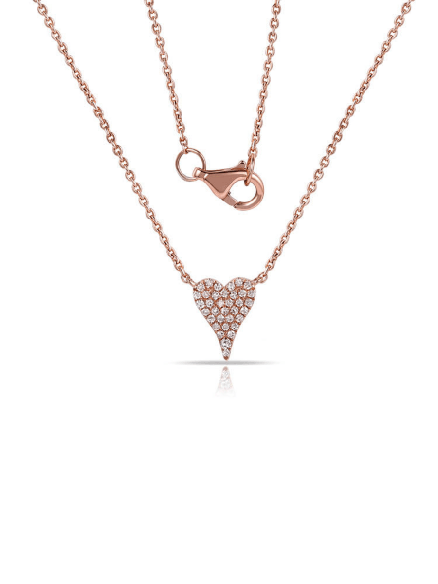 Pave Diamond Heart Necklace - LeMel
