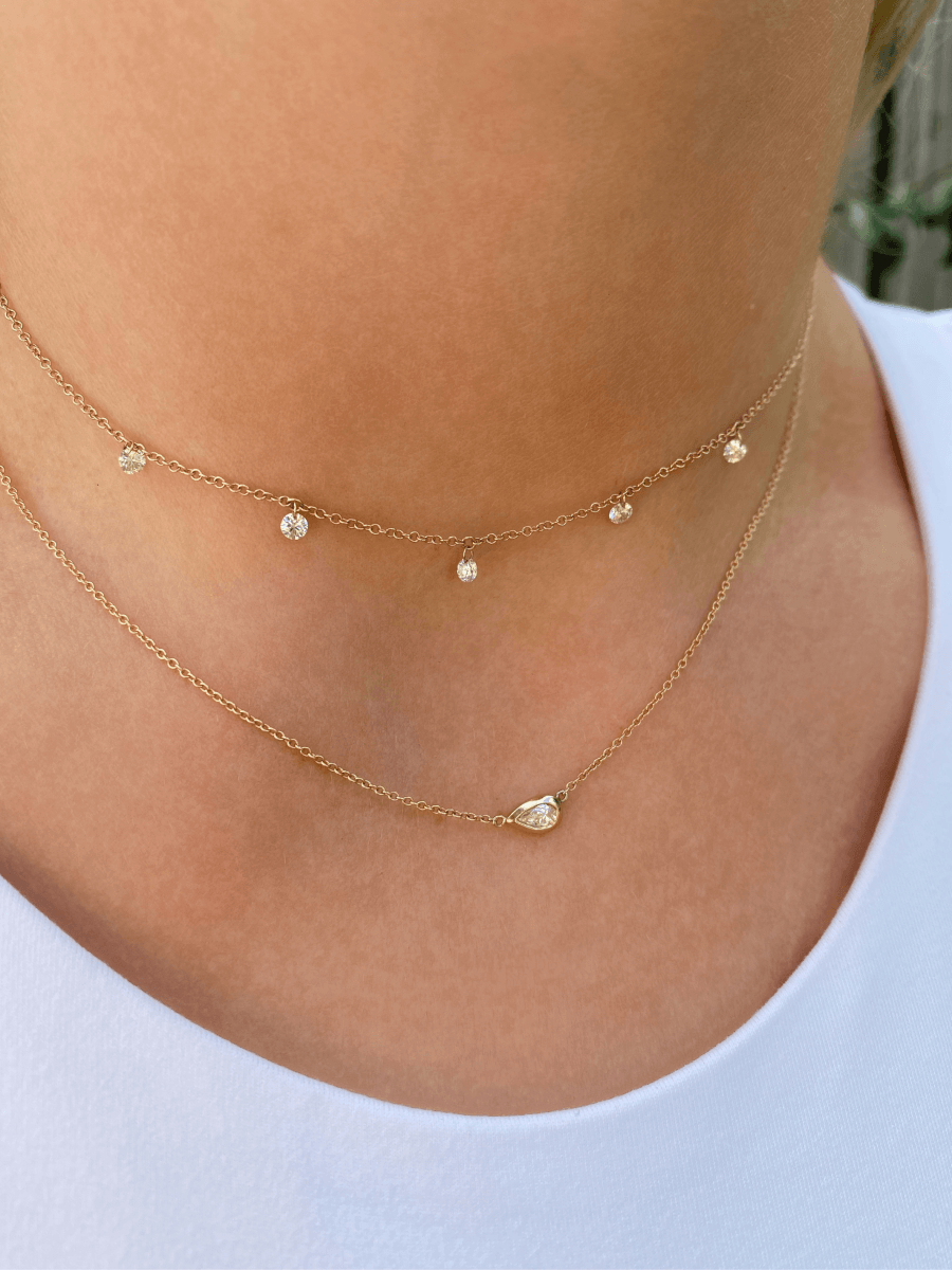 Pear Diamond Necklace - LeMel