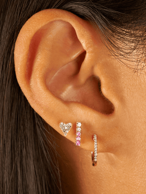 Pink Ombre Stud Earring 14K