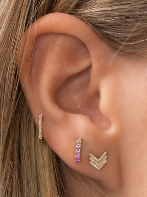 Pink Ombre Stud Earring 14K