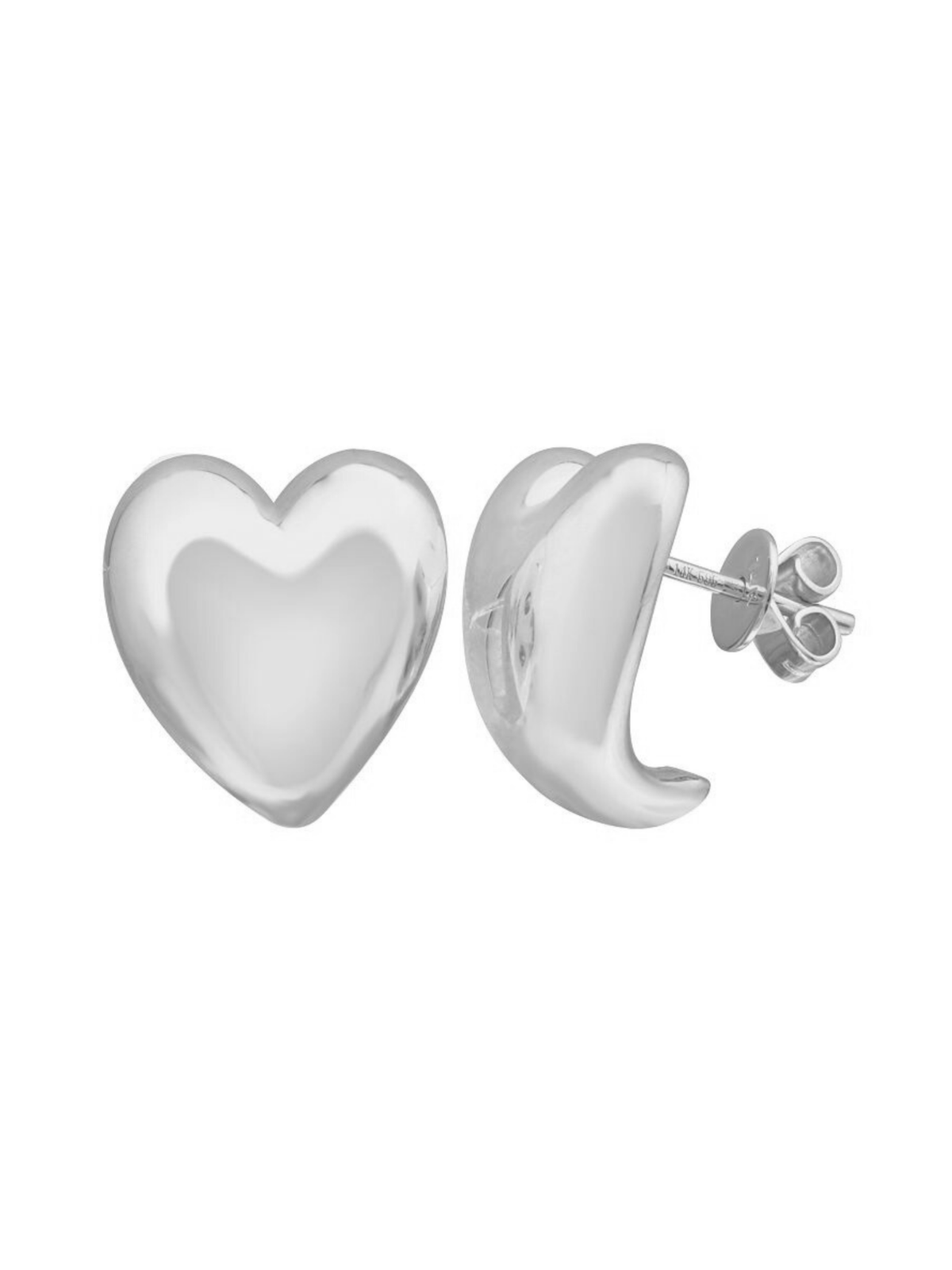 Puffy Heart Stud Earrings 14K - LeMel