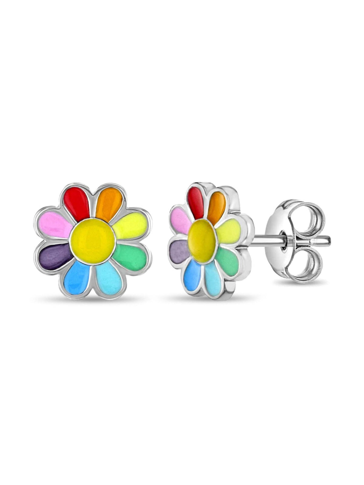 Rainbow Daisy Kids Stud Earrings - LeMel