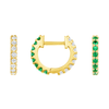 Reversible Emerald and Diamond Huggie 14K - LeMel