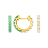 Reversible Turquoise and Diamond Huggie 14K - LeMel