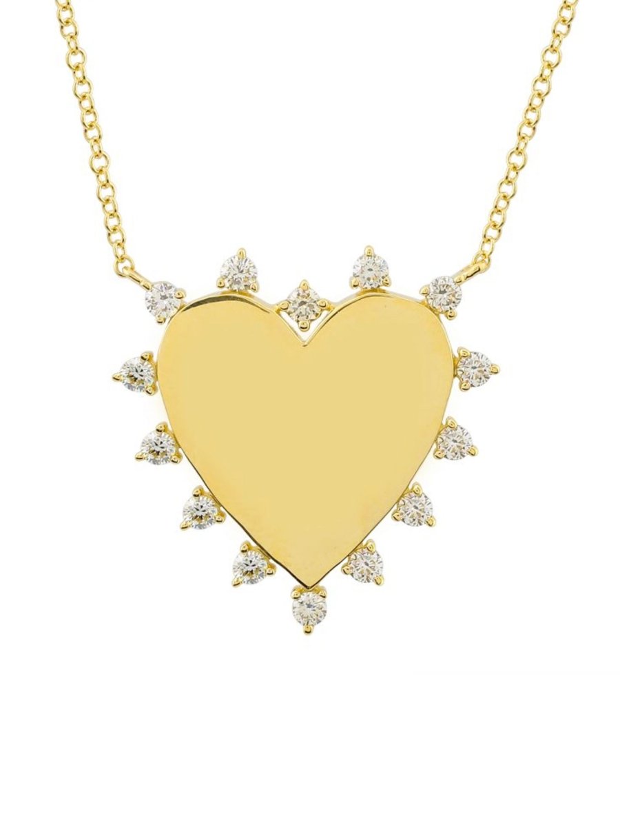 Rock Star Diamond Heart Necklace 14K - LeMel
