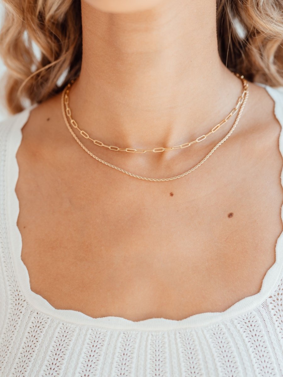 Flat Long Wire Yellow Gold Paperclip Chain Necklace by Midas | Giving Tree  Gallery