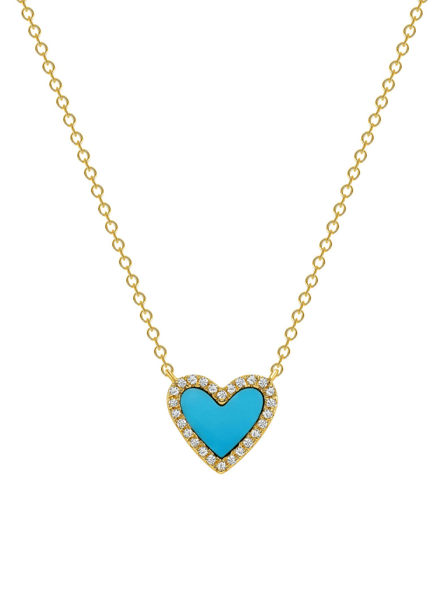 Scarlett Turquoise Heart Necklace 14K - LeMel