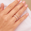 Skinny Fluted Diamond Ring 14K - LeMel