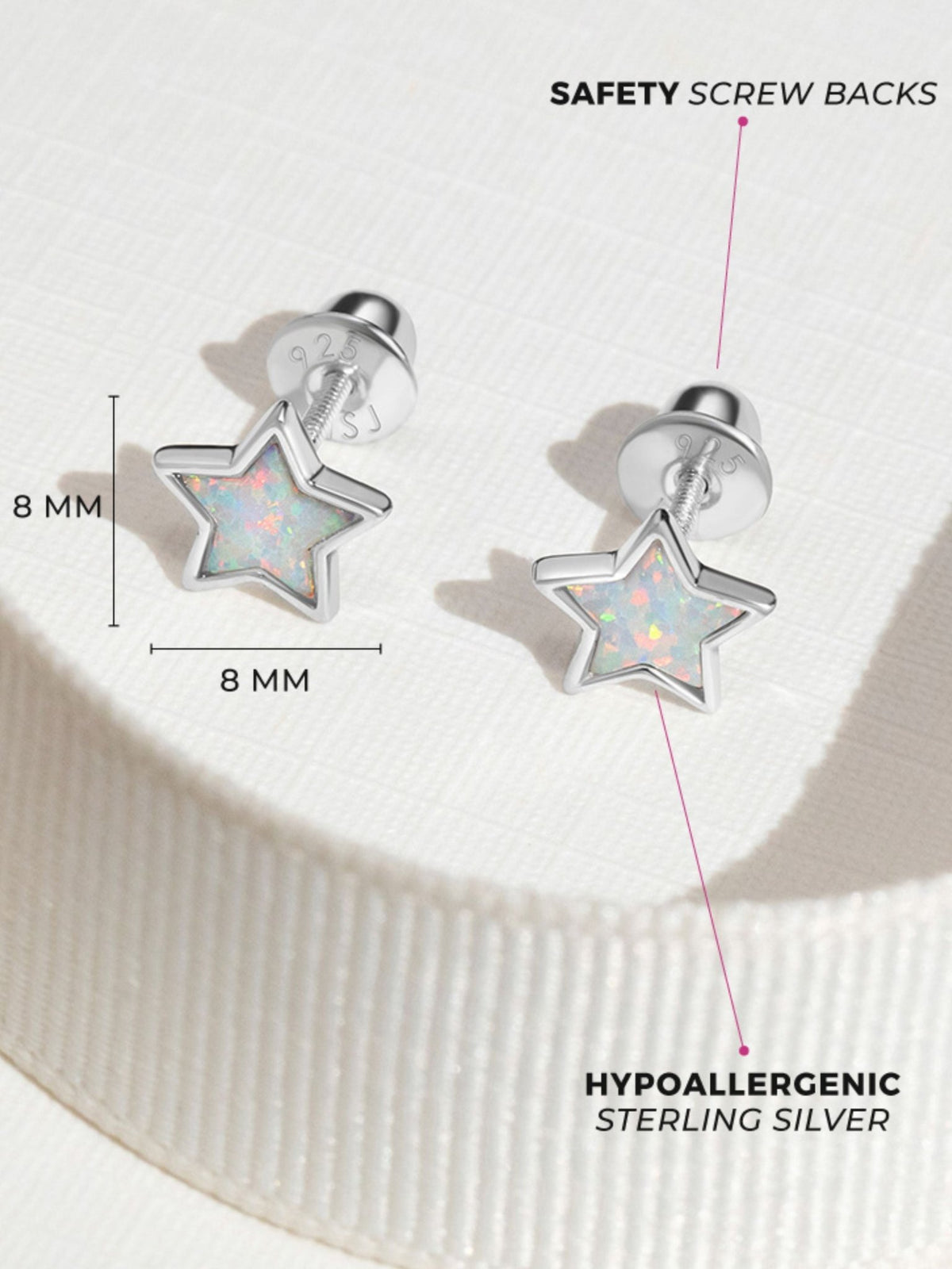 Sparkle Star Opal Stud Earrings - LeMel