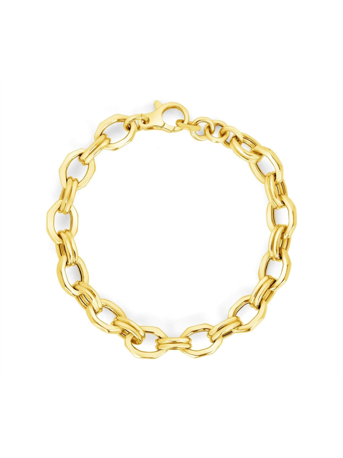 Stacked Oval Link Chain Bracelet 14K - LeMel