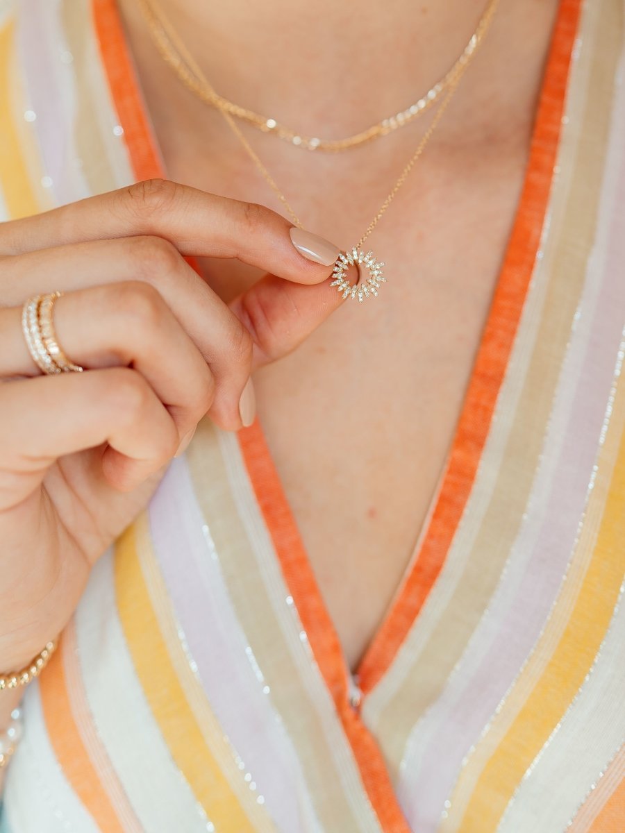 Sun Diamond Necklace 14K - LeMel