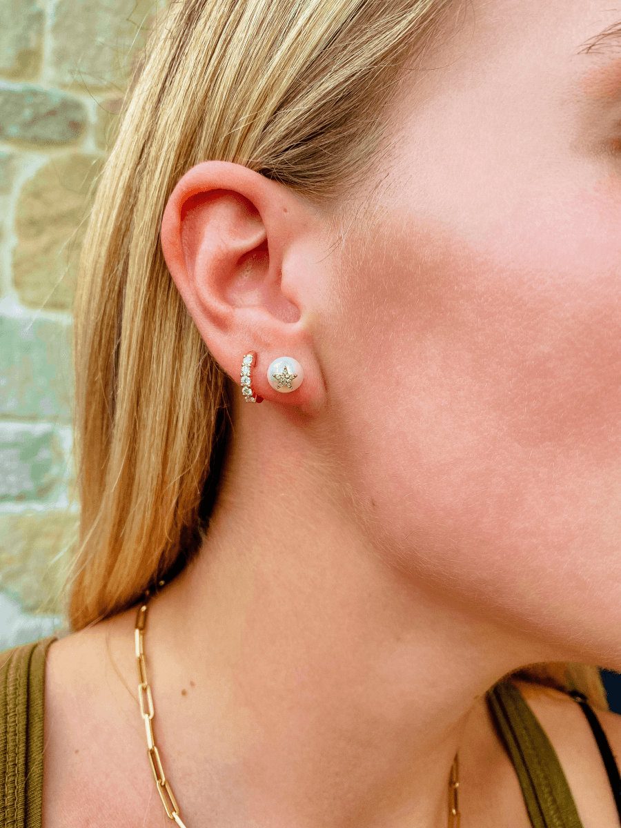 Superstar Pearl Stud Earring 14K - LeMel